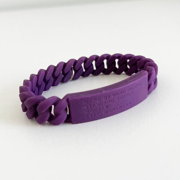 Marc by Marc Jacobs Purple Jelly Y2K Stretch ID Bracelet - Picture 2 of 6